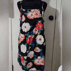 Floral Black and Pink Women's Dress
